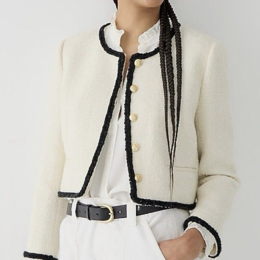 NWT J.Crew Louisa Lady Jacket Blazer Maritime Tweed Natural/Black - Picture 10 of 11